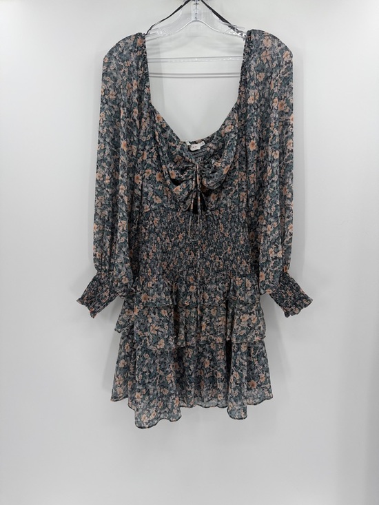 Astr Dresses & Skirts - ASTR Long Sleeve Ruffled Mini Dress - Blue/Peach - Large